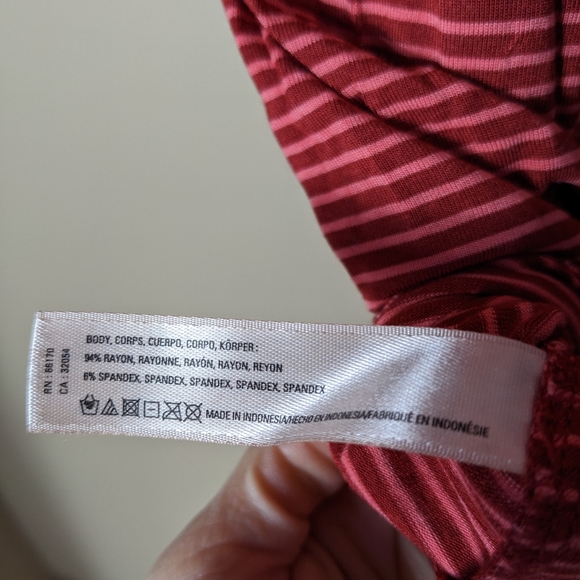 Anthropologie Floreat pink and red stripe 3/4 sleeve tunic top size small - Picture 5 of 5